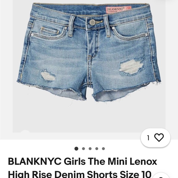 Blank NYC Girls' Blue Denim Shorts - Picture 1 of 2